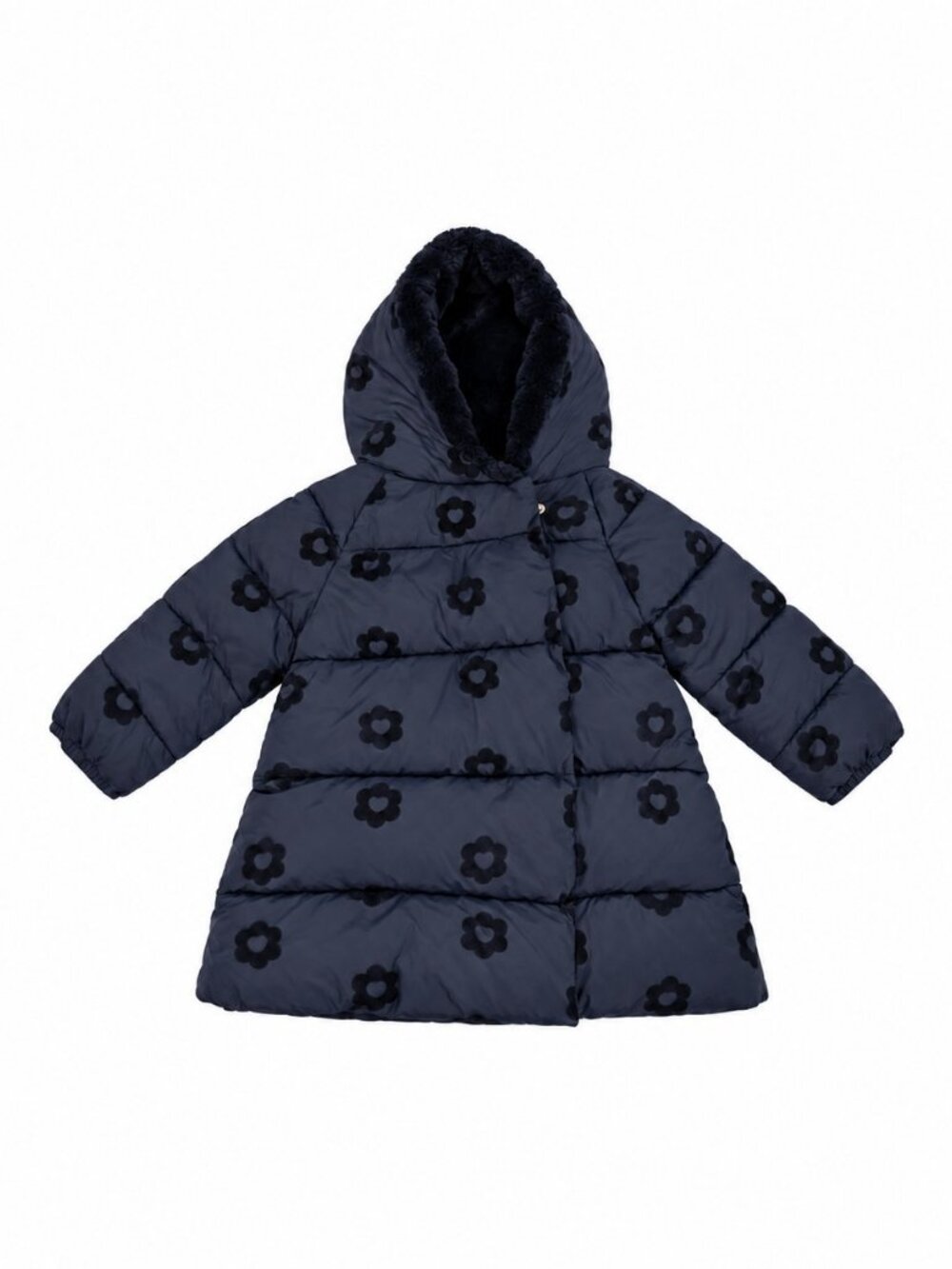 Jacadi Paris Navy Floral Winter Puffer Coat 36M